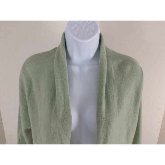 IN CASHMERE Light Mint Green Cashmere Open Front Cardigan Sweater Sz S - Picture 2 of 5